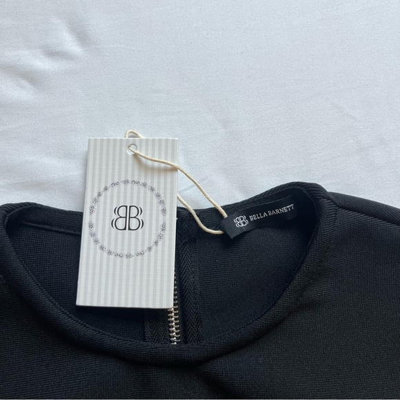 NWT BELLA BARNETT black chunky knit sheer constrast bustier corset cropped top - Picture 5 of 6